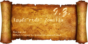 Igyártó Zomilla névjegykártya